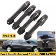 For Honda Accord Sedan 2003 2004 2005 2006 2007 Carbon Fiber Car Sticker Door Handle Cover Trim Acce