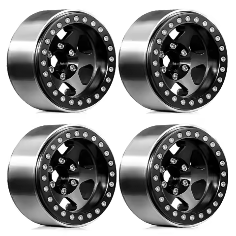 4PCS 1.9 Beadlock Wheels Rims -10mm Hex 12mm Fit for 1/12 MJX H12Y 1/10 RC Crawler TRX4 Axial SCX10 