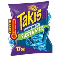 Barcel Takis Blue Heat Rolled Hot Chili Pepper Tortilla Chips, 17 Ounce Fiesta Size(Ready Stock)