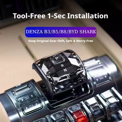 For BYD SHARK DENZA B3 B5 B8 Crystal gearshift panel Car shift lever sleeve Modification of gear lev