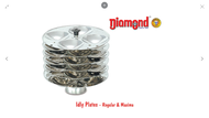 DIAMOND REGULAR IDLY PLATES WIT 5 TRAY (20PITS 7CM PER PITS)
