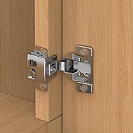 Chibery 2 Pack 1-1/4" Overlay 3D Soft Close Concealed Hinge, Face Frame Door, Small Angle Slow Close, Self Closing Hidden Satin Nickel, 105° Concealed Stainless Steel Hinges for Kitchen Cabinet Door