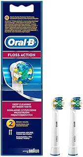Oral B Floss Action Clean Electric Toothbrush Replacement Head, 2 Pack