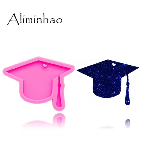 DY0342 Shiny Hat mold Silicone Molds DIY PhD graduation hat resin epoxy keychains Mould custom keych