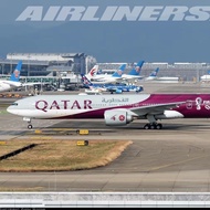 Qatar Airways with wheels2022Boeing with World Cup B777Material decorated airplane model