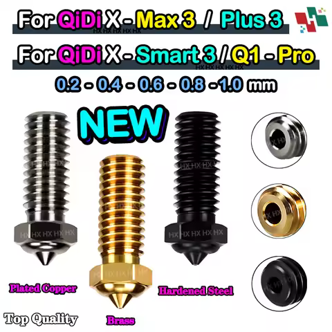 Brass Hardened Steel X PLUS 3/ X MAX 3/X SMART 3 Qidi q1 Nozzle Plated Copper For QIDI TECH q1 pro N
