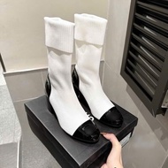 9cm block heel elastic boots