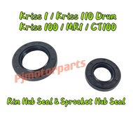 Kriss 1/Kriss 110 Drum/Kriss 100/MR1/CT100/CT 100 - Depan Front Rim Hub Oil Seal Sprocket Spocket Sp