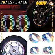 SUHU 10/12/14/18" Wheel Rim Tape Decals Reflective 16 Strips Motorcycle