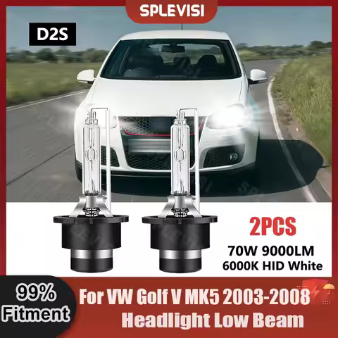 SPLEVISI 1 Pair D2S Headlight Low Beam Xenon Lamp Bulbs 9V-16V 9000LM For VW Golf V MK5 2003 2004 20