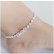 Natural Crystal Anklet - Black Onyx White Jade Multi Colour Crystal 水晶 脚链 gelang kaki batu original