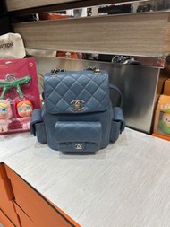 Chanel duma backpack 荔枝牛皮 100%Authentic,98%new💎尖沙咀中港城門市