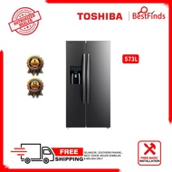 Toshiba 573L GR-RS637WE PMY Dual Inverter Side-By-Side Refrigerator With Water &amp; Ice Dispenser