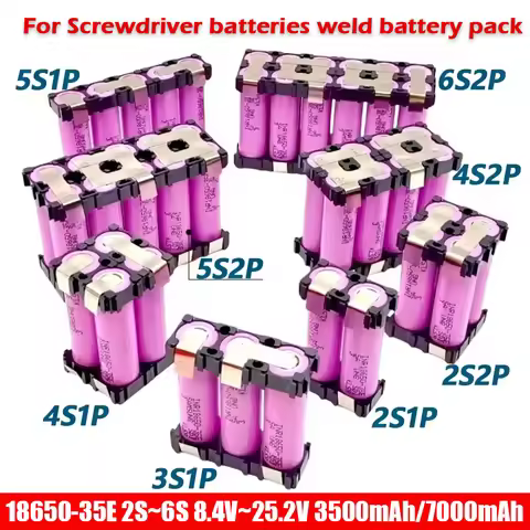 New 18650-35E Lithium Battery Pack 7.4V~25.2V 3500mAh/7000mAh 2S1P 2S2P 3S1P 3S2P-6S1P 6S2P for Scre