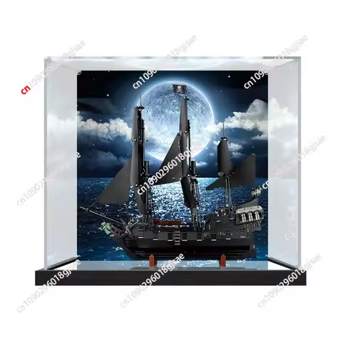 Acrylic Display Case for Lego 10365 Corsair Black Pearl Model, Transparent Dust-Proof Case,Display B