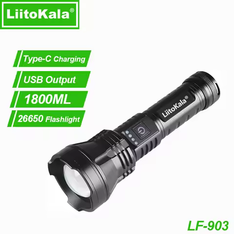 LiitoKala LF-903 26650 Flashlight High Capacity Powerful LED Torch for Camping Hiking Emergency Use