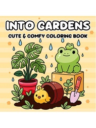 1pc INTO GARDENS Coloring Book For Adults And Teens And Students,(Pearl Paper Cover)24 PAGE - Upgrad