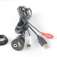 Car Dashboard Mount USB AUX Extension Panel 3.5mm Jack RCA+USB to USB+AUX Socket