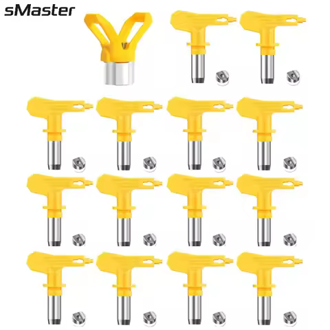 sMaster 3600psi Airless Tips 215 217 221 311 315 321 411 for Paint Sprayer Yellow Multiple Models Ai