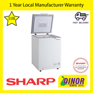 Sharp 110L Chest Freezer SJC118 R600A Refrigerant Wall Dual Cooling &amp; Extra Cool SJC-118