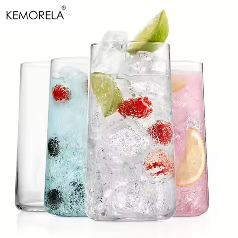 KEMORELA Water Glasses 1/2/4PCS Thin Highball Glasses Clear Tall Glass Cups For Water Juice Drinks a