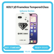KOLY 3D Frameless Tempered Glass for iPhone Series | 9H Anti Scratch Screen Protector