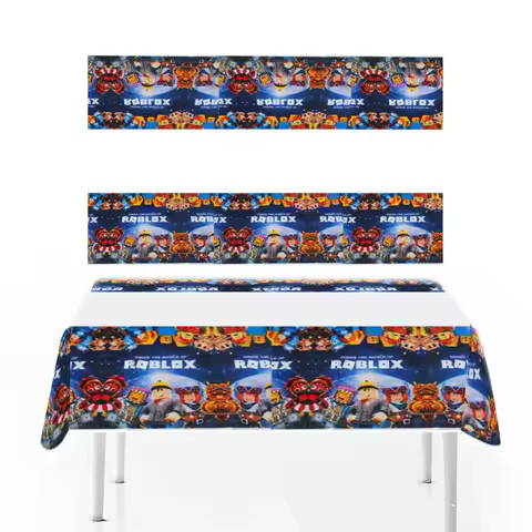 Hot Game Roblox Theme Party Supplies Tablecloth 108*180cm Disposable Roblox Tableware Baby boy favor