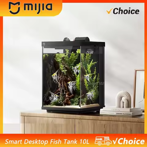 Original Mijia Smart Desktop Fish Tank 10L Remote Feeding Via Professional Filtration System Work Wi