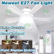 52CM Ceiling Fan With Light E27 5 Blades Silent Fan Light with Remote Control Smart 2 In 1 Ceiling F