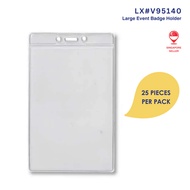 Large Event Badge Holder for Lanyard 25pcs per pack - Soft PVC ID Card Holder V95140 - 95MM X 140MM