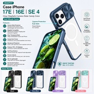 Case iphone 17E 17 E 16E 16 E SE 4 2025 SNAPFIT Clear MagSafe Camera Slide Candy Color Anti Shock Co