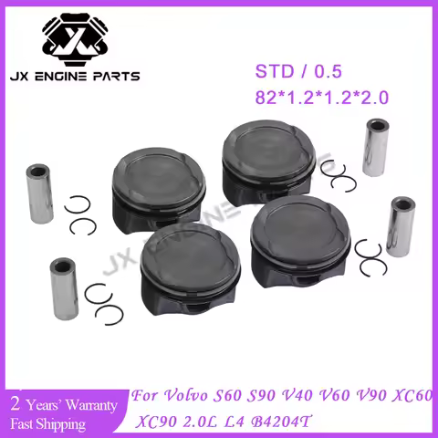 B4204T Engine STD 0.5 Piston Ring Set For Volvo 2.0 S60 S90 V60 V90 XC60 XC90 2.0T 2.0L L4 GAS T4 T5