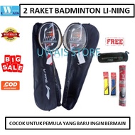 [PAKET SUPER] 2 Raket Badminton LINING Import Bulutangkis FREE NET GRIP SHUTTLECOCK KOK BULUTANGKIS 