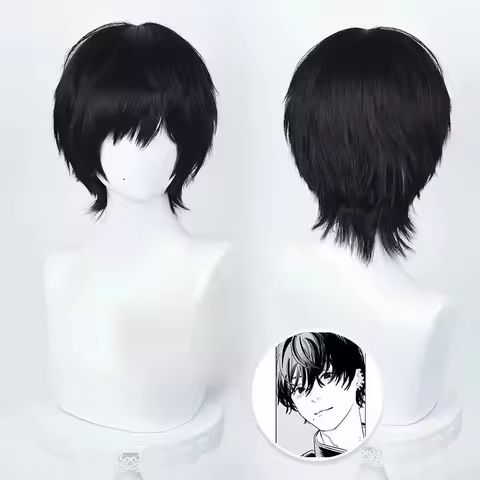 Anime Chainsaw Man Yoshida Hirofumi Cosplay Wig Short Black Heat Resistant Synthetic Hair Man Party