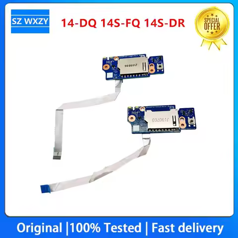 For HP 14-DQ 14S-FQ 14S-DR SD CARD POWER BUTTON BOARD SWITCH CABLE M13557-001 DA0PADTH8B0 DA00PATH6D