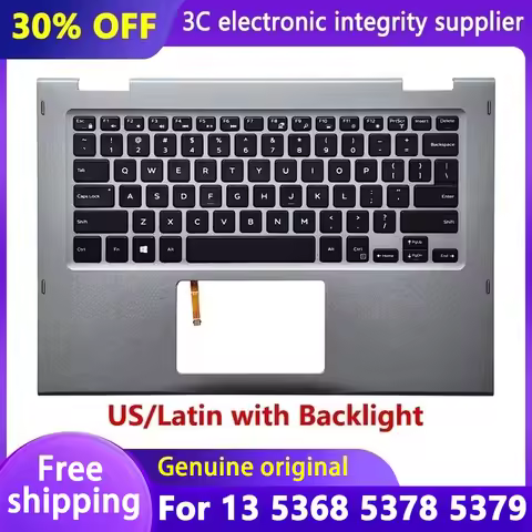 New Original Laptop Palmrest English US Latin For Inspiron 13 5368 5378 5379 keyboard P69G with Back