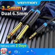 Vention Audio Y-Splitter Cable, 3.5mm Stereo to Dual 6.35mm Mono for Sending Separate Channels to Mi