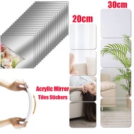 30/20cm Flexible Mirror Sheets Tiles/Non Glass Square Mirror Wall Sticker/Make Up Mirror Sticker