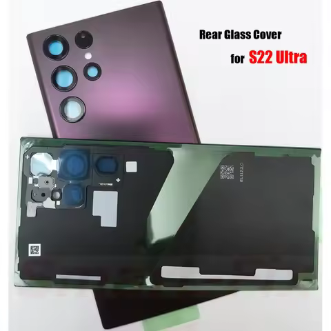(OEM) Rear Glass Cover Case For SAM-S22 Ultra S22Ultra S22U 5G Backcover Back Glass Housing Bezel wi