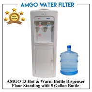 AMGO 13F Hot & Warm Floor Standing Bottle Water Dispenser With 5 Gallon Tank