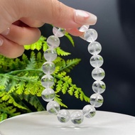高品質天然白色幽靈水晶手串11.5mm冰透聚寶盆白水晶手錬凈化能量