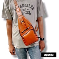 Pullup genuine leather men's sling bag - sling bag - genuine leather men's bag - genuine leather wai