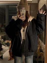 AIYILU | แจ็คเก็ตเบสบอลมีฮู้ดสำหรับผู้หญิง