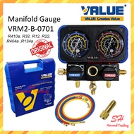 Value Manifold Gauge VRM2-B-0701 Gas Meter R22, R12, R404a, R134a, R410a, R32