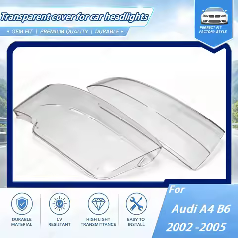 Pair Replacement Front Headlight Clear Lens Cover For Audi A4 B6 2002 2003 2004 2005 8E0941030AD,8E0