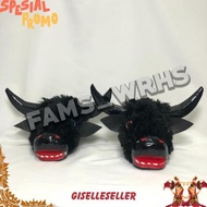 Mini Feather Bull, Children's Bull, Wood Material, Black Feather Variation, Af 1