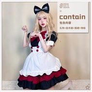 Halloween Maid Costume Gothic Style Dark Red College Style Lolita Cosplay Dress Cos