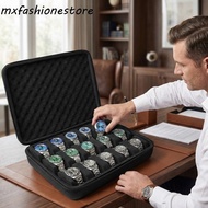 MXFASHIONE Watch Display Box, 8/ 15 Slot Anti Scratching Watch Storage Box, Case Box Black Zippered 