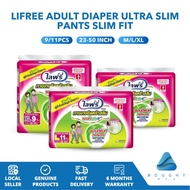 Lifree Adult Diaper Ultra Slim Pants 23-50 inch - M, L and XL - 9-11 pcs/pack