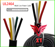 6 Core 20AWG Wire High Temp PVC Insulated Sheathed Power Cable UL2464 1/3/5M Black Wire